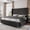 Black, variant on VanAcc Queen Size Bed Frame,Upholstered Velvet Low Profile Platform with Raised Wingback Headboard,Black