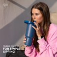 thumbnail image 3 of Simple Modern Trek Pivot Gobelet à Paille Rabattable 30oz avec Poignée Bouteille d'Eau & Botte Couvercles Interchangeables Paille & Pichet Pichet en Acier Inoxydable Isolé Sports de Gym en Plein Air Bleu, 3 of 8