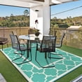 thumbnail image 5 of DEORAB Outdoor Rugs Waterproof Plastic Straw Mat 5'x8' Reversible for RV Patio Deck Beach Lake Green & Beige White, 5 of 5