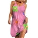 thumbnail image 1 of Vestidos de Verano Lindos para las Mujeres Que Imprimen Vestido de Sol Suelto con Cuello en V, sin Mangas con Bolsillos para el Uso Informal, 1 of 5