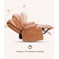 thumbnail image 4 of 360° Swivel Rocker Recliner Chair for Adults, Lazy Recliner for Adults, 22 in with 1.5X Sponge Filling, Side Pocket, and Cup Holder, for Living Room, Bedroom, and Nursery, Vintage Brown, 4 of 10
