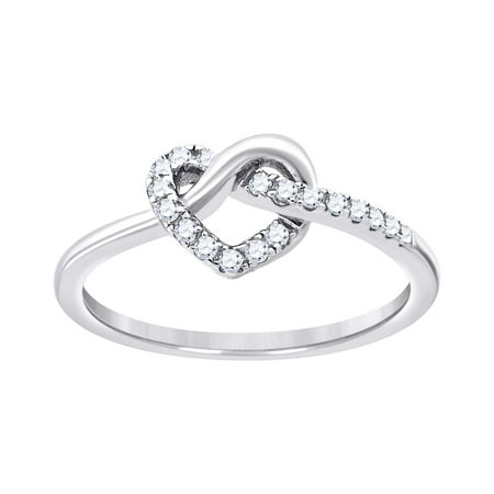 925 Sterling Silver Womens Cubic Zirconia Love Knot Heart Adjustable toe ring Size 8 toe ring for Women