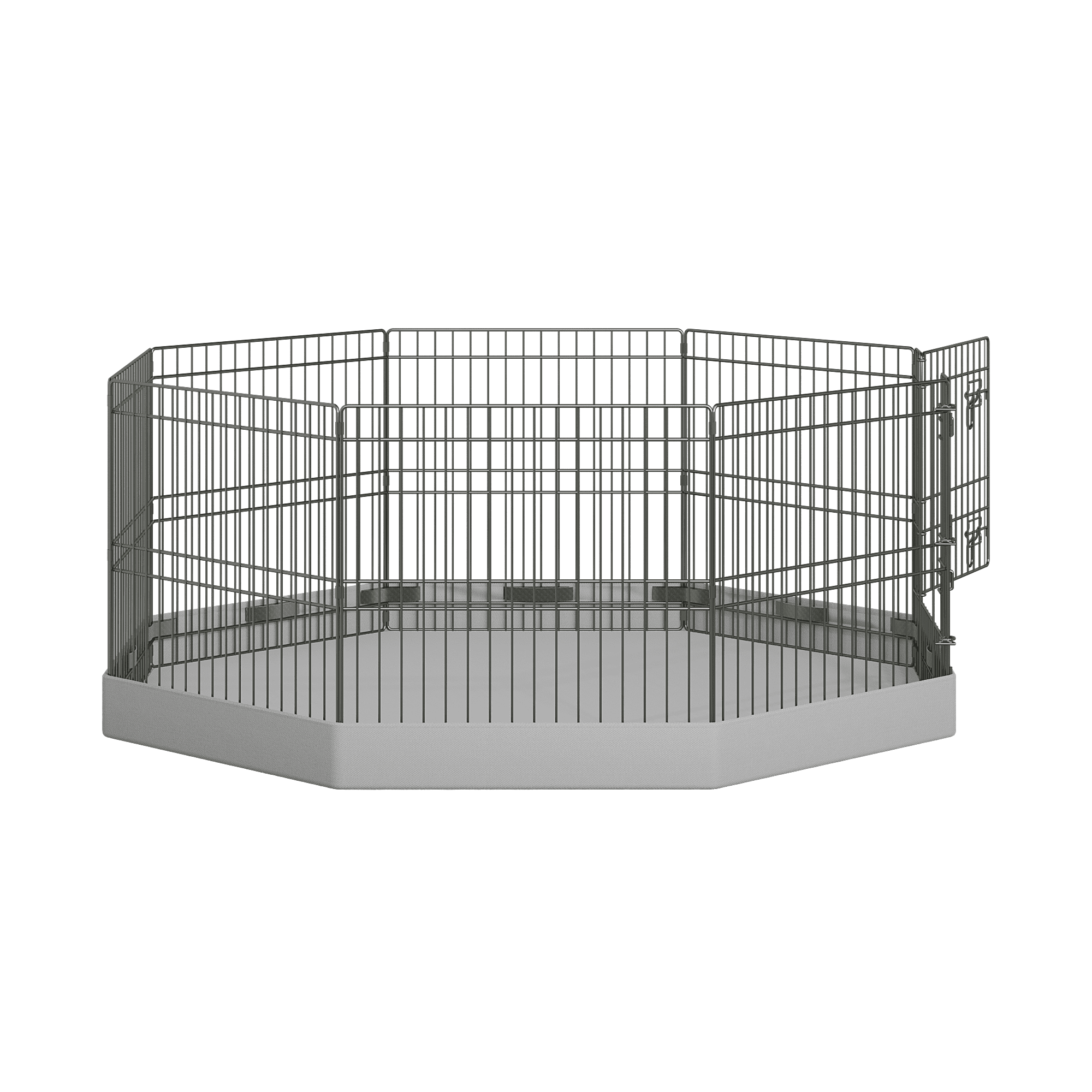 24 Inch 8 Panels Metal Dog Playpen with 600D Waterproof Bottom Pad, Black