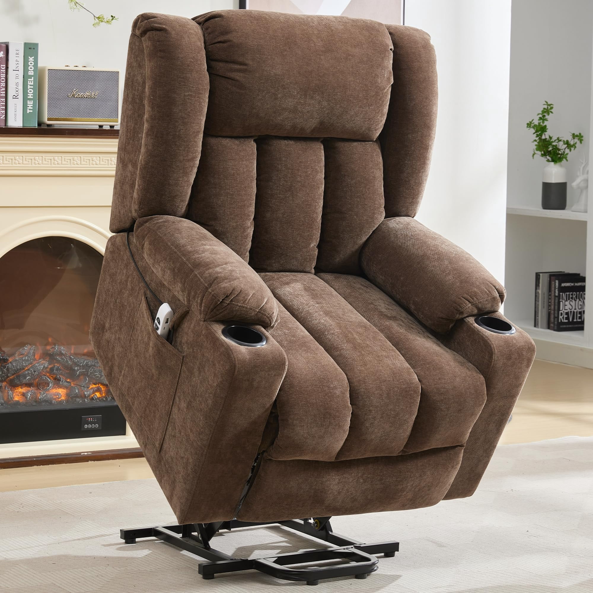 Alwalue Manual Recliner Chair with Micro Leather Overstuffed Single Sofa with Footrest & Headrest Suitable for Small Spaces - Dark Gray