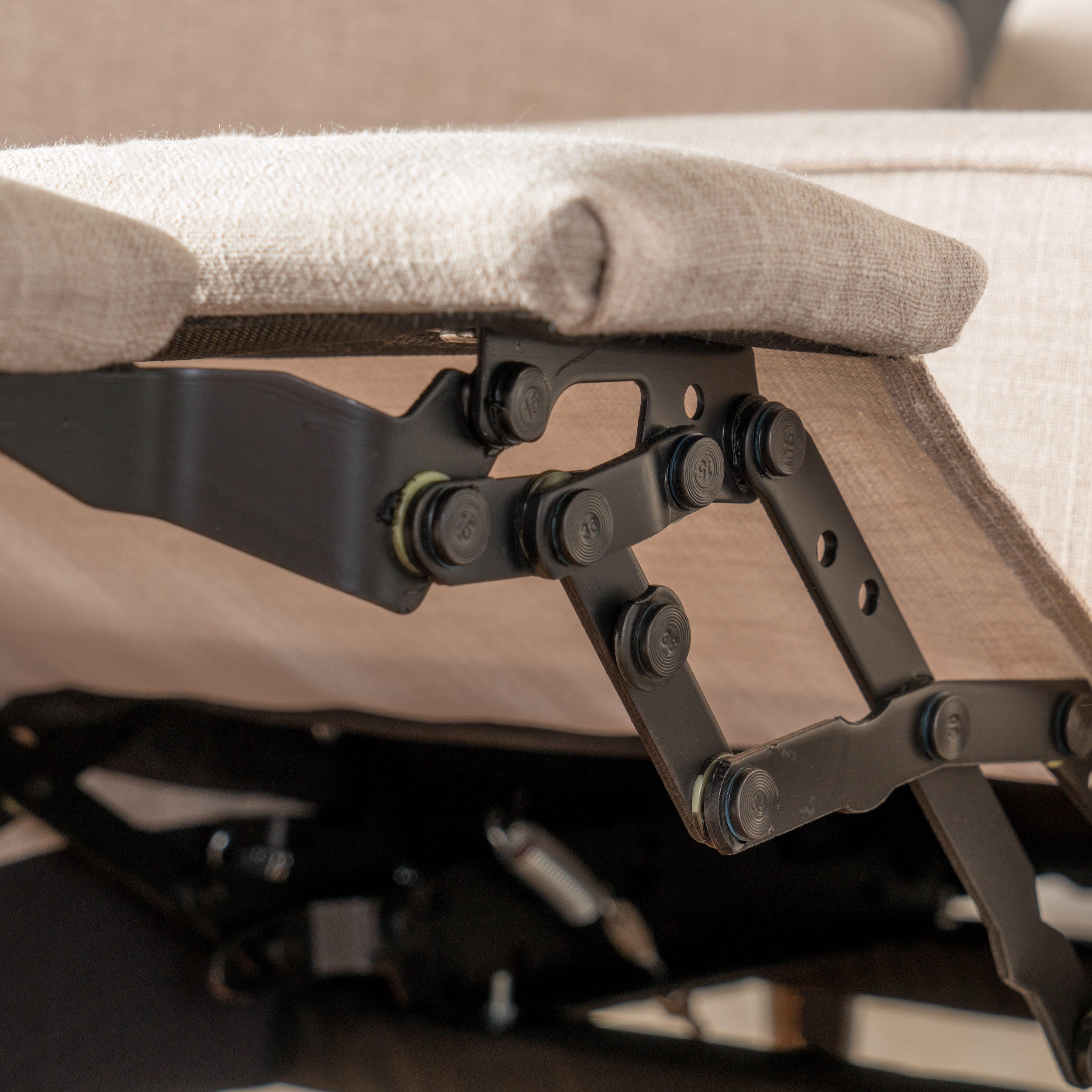 Euroco Modern Fabric Recliner Chair with Espresso Wood Legs, Adjustable Backrest & Plush Upholstery, Space-Saving Design