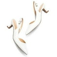 thumbnail image 4 of Pennysue Women's Slingback Heels White Pointed Toe Dress Pumps 9.5M, 4 of 6