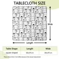 thumbnail image 2 of Cute Black and White Cartoon Line Drawing Dog Square Fitted Tablecloth with Elastic Edge,Square Table Cover,Washable Elastic Table Cover for Home Kitchen Party Decor 36"x36", 2 of 6
