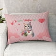thumbnail image 2 of Happy Valentine's Day Manx holding flowers Quilt Pillowcase Cat Lover Kitten Owner Gifts Throw Pillow Cover Bed Home Decor - 3005, 2 of 5