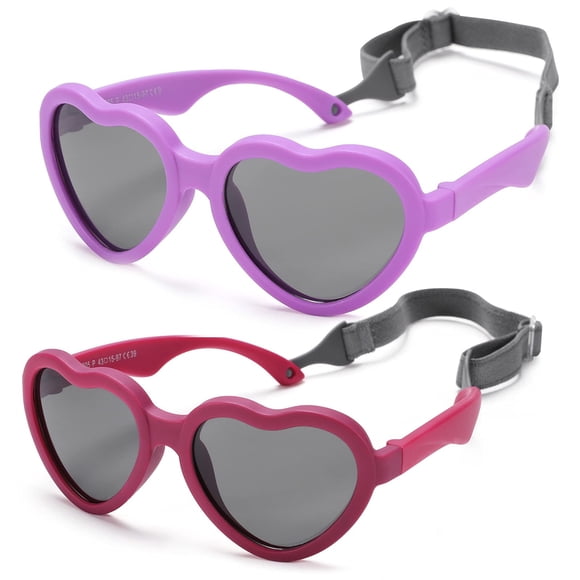 Gafas de Sol Polarizadas para Bebé NULOOQ Flexibles con Forma de Corazón 0-24 Meses