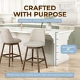 thumbnail image 4 of ROME + OAK Rowan 26" Swivel Counter Stool in Walnut Finish with White Fabric Seat, 4 of 11