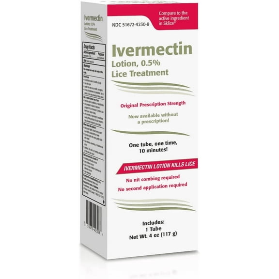 Taro Ivermectin Lotion 0.5% Fast-Acting 10-Minute No Nit Combing Required Lice Treatment Kit