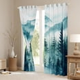 thumbnail image 3 of Homewish Pine Tree Black Out Curtains,Tropical Botanical Plant Curtains Pack of 2 (42x63 Each),Teal White Bedroom Curtains For Mane Women,Super Cozy Room Decor, 3 of 6
