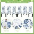 thumbnail image 5 of MJIAexp Chair Covers Set of 6, Stretch Chair Slipcovers Seat Protector Armless Removable Washable Elastic Universal Spandex Solid Chair Slip Covers for Home, Hotel, Banquet Blue Flowers, 5 of 7