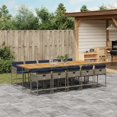 thumbnail image 1 of vidaXL 11 Piece Garden Dining Set with Cushions Grey Poly Rattan, 1 of 5