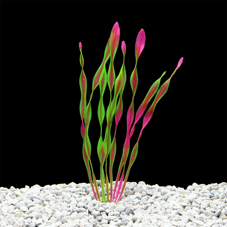 10PCS Artificial Seaweed Decor，Used for Household and Office Aquarium  Simulation Plastic Seaweed Water Plants,Wine Red 