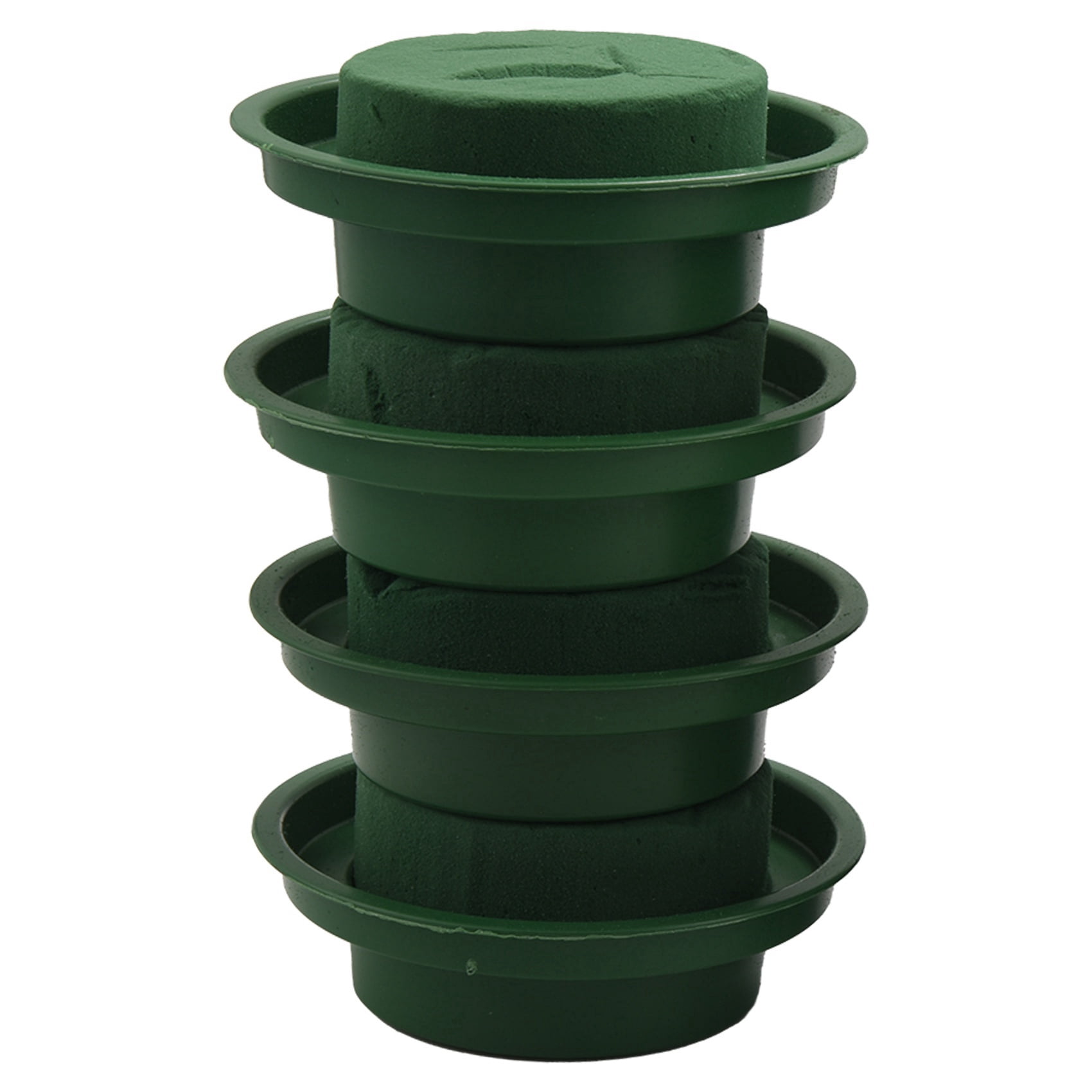 Green Round Wet Floral Foam, Wedding Aisle Flowers, Decoration (Flower Foam with Bowl, 24 Pieces)