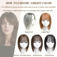 thumbnail image 5 of viviaBella Human Hair Topper with Bangs - Clip-In Solution for Thinning Hair, Dark Brown, 12 Inch Silk Base, 5 of 5