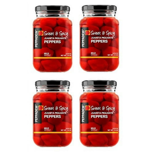 PEPPADEW Sweet Piquant Peppers, 14 Ounce (Pack of 4)