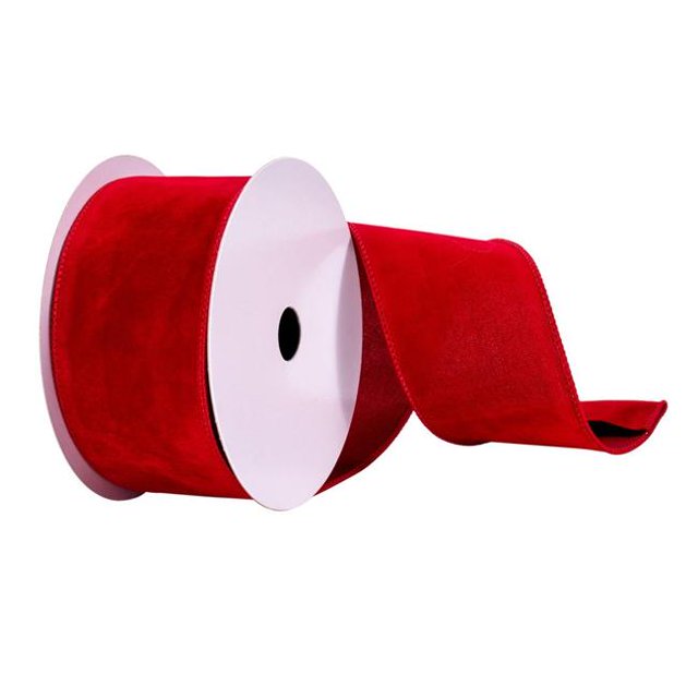Vickerman Q214889 2.5 in. x 10 Yards Burgundy Faux Suede Ribbon