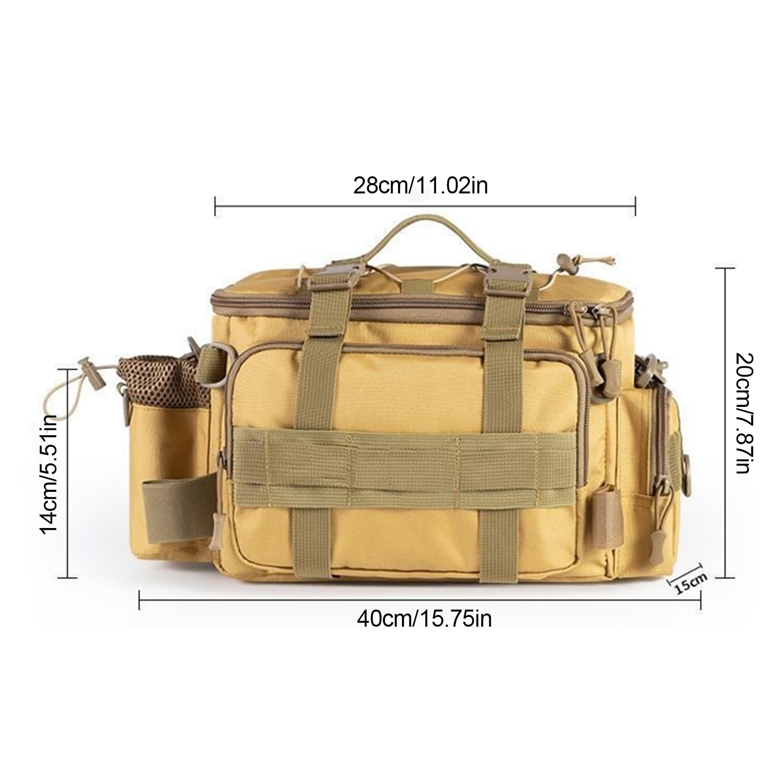 Eoperou Large Capacity Fishing Gear Bag: Waterproof Oxford Cloth Multi-Pocket Portable Fishing Accessories Organizer