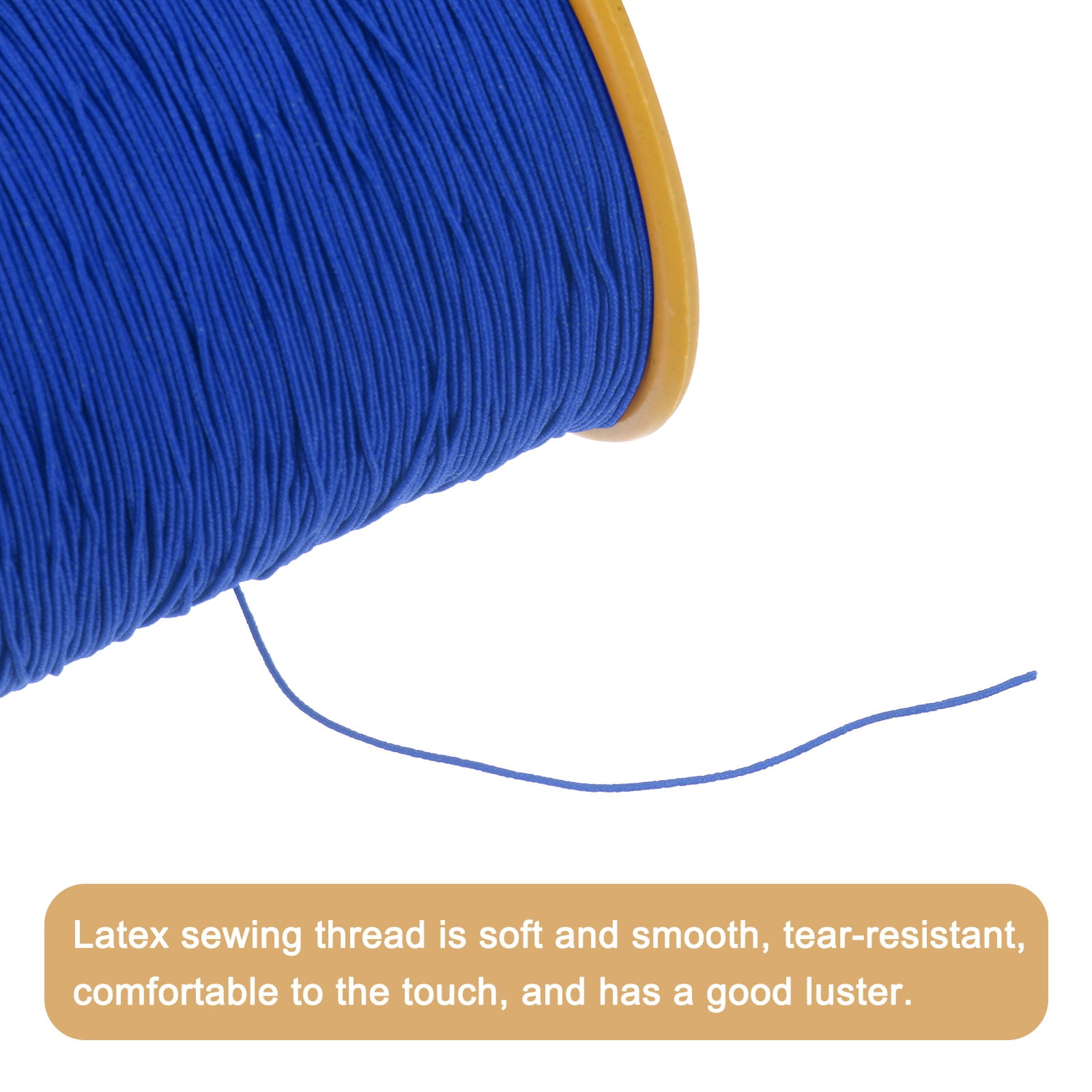 Uxcell 2pcs Elastic Sewing Thread 547 Yards 0.5mm Thickness Latex Sewing Thread for Hand Sewing, Gathering, Blue