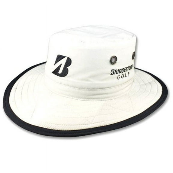 NEW Bridgestone Wide Brim Safari Boonie WHITE Fitted S/M Hat/Cap
