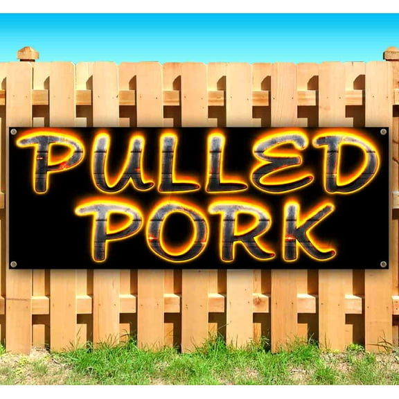 Pulled Pork 13 oz Vinyl Banner With Metal Grommets