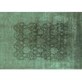 thumbnail image 1 of Ahgly Company Indoor Rectangle Oriental Turquoise Blue Traditional Area Rugs, 2' x 5', 1 of 4