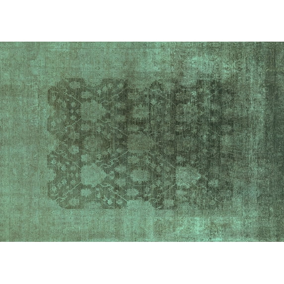 Ahgly Company Indoor Rectangle Oriental Turquoise Blue Traditional Area Rugs, 8' x 12'