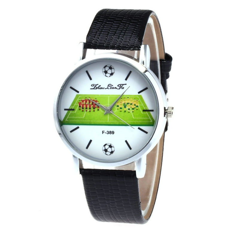zhoulianfa F 389 Fashion Watches Quartz Luxury Leather Wrist Watch British Style with Football Player Pattern for FIFA World Cup