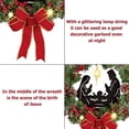 thumbnail image 4 of Sacred Christmas Wreath with Lights,Pre-Lit Christmas Wreaths Front Door Holy Nativity Sign Ornament Artificial Poinsettia Garland Hanging Decoration 15.8 Inch, 4 of 5