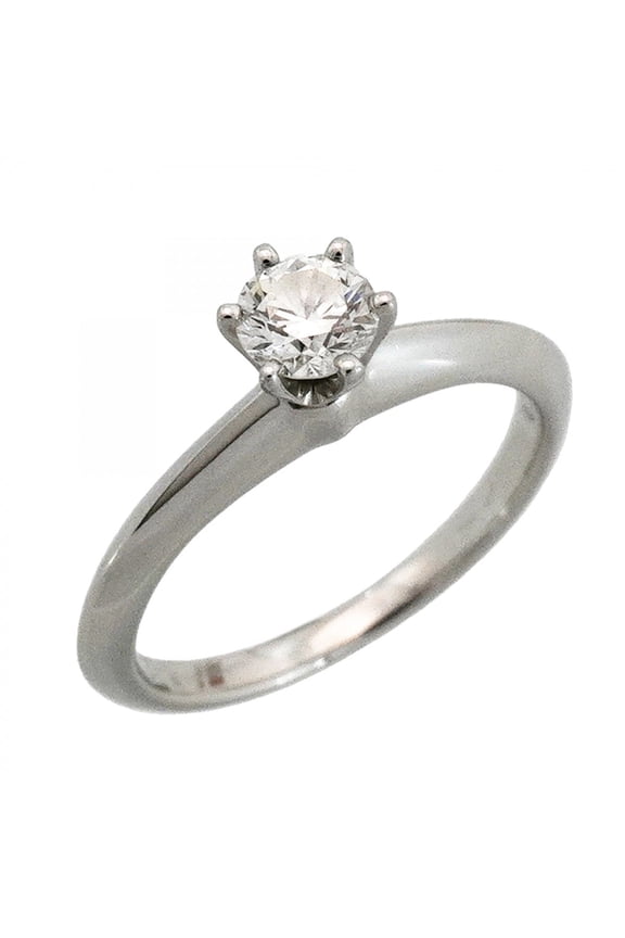 Pre-Owned Tiffany & Co. Solitaire Ring, 1PD (One Diamond), Pt950 Platinum, 0.27ct Diamond, Size...