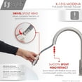 thumbnail image 3 of Stylish Ht 14” Brushed Stainless Steel Single Handle Kitchen Faucet with Soap Dispenser K131SS01S, 3 of 12