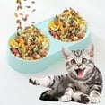 thumbnail image 4 of Pet Food Water Dish No Feeder Cat Food Feeder, Double Bowl Cat Feeder, Candy Color Pet Food Bowl, Multi- Household Food Dispenser, Non-, Pet Supplies Can separate wet and dry,Blue, 4 of 4