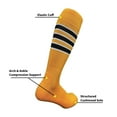 thumbnail image 5 of COUVER Unisex Cotton Bottom Cushion Striped Knee High Softball Sports Socks, Golden Yellow/White/Black, Medium, 1Pair, 5 of 8