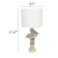 thumbnail image 3 of Home Imports Emporium Shoreside 17.25" Tall Coastal Sitting Pelican Beige Wash Polyresin Bedside Table Desk Lamp with White Fabric Drum Shade, Beige, 3 of 5