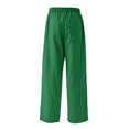 thumbnail image 7 of Tanghaowl Plus Size Pants for Casual Comfort with Waist and Elastic Ankles Breathable Wide-Leg Palazzo Trousers Green2 XXXXXL, 7 of 7