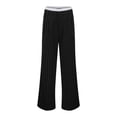 thumbnail image 4 of DHFJKG Women's Striped Casual Suit Pants High Waisted Patchwork Straight Leg Relaxed Fit Pant With Pockets Comfort Trousers, 4 of 8
