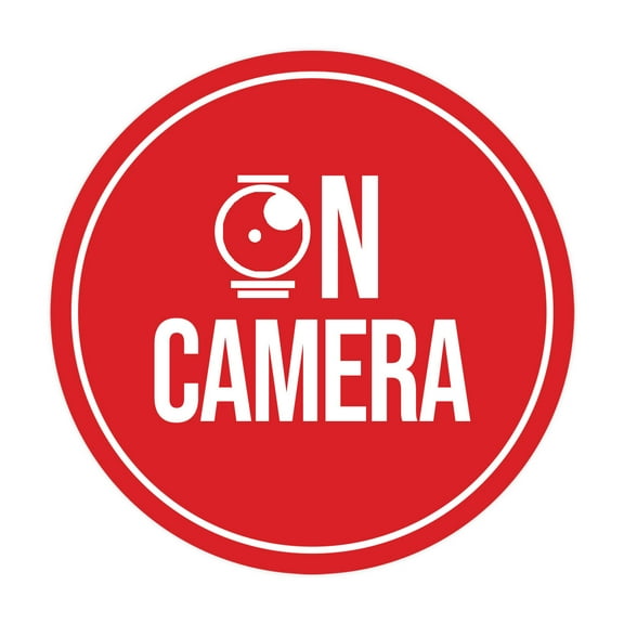 Signs ByLITA Circle On Camera Sign (Red) - Large
