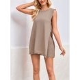 thumbnail image 5 of Women's Sleeveless Sweater Fit Tunic Tops 2 Piece Set Shorts Outfit Top for Summer Casual Beach Vacation Root Color XL, 5 of 8