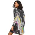 thumbnail image 2 of FORMRS Womens Long Sleeve Nightgowns Crew Neck Sleep Shirt Soft Pajamas Sizes S-3XL, Colorful White, 2 of 8