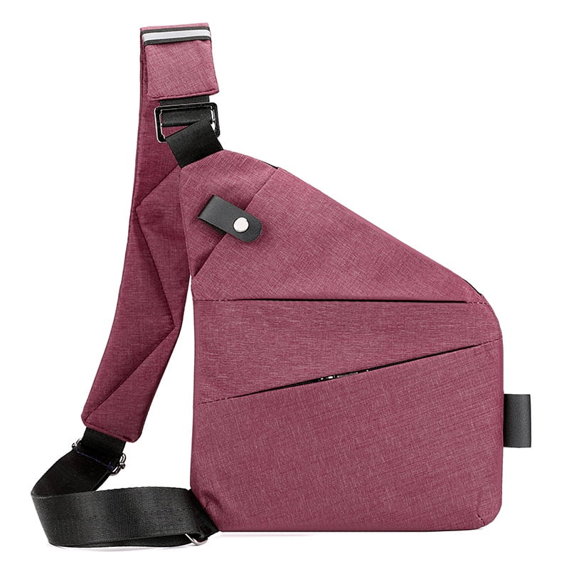 Anti Theft Travel Bag Crossbody Shoulder Bag Travel Bag for Women and Men Multi Pocket Adjustable Shoulder Strap 11 Left Shoulder Red