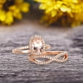 thumbnail image 3 of 2.75 Carat 8x6mm Oval Cut Morganite Engagement Ring Set On 10k Rose Gold Promise Ring Custom Made Glaring Jewelry Art Deco, 3 of 5