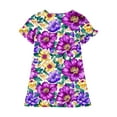 thumbnail image 5 of Pounoo New Kids Dresses Girls 3-12 Years Children'S Fashion Printed Dreamy Short Sleeved Round Neck Dress Girls Dresses 7-8, 5 of 5
