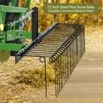 thumbnail image 2 of 72 Inch Pine Straw Rake, 30 Coil Spring Tines Durable Powder Coated Steel Tow Behind Landscape Rake with 3 Point Hitch Receiver Attachment Fit to Cat0 Cat 1 Tractors for Leaves Gras, 2 of 7