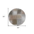 thumbnail image 3 of 8' Silver Gray And Beige Round Abstract Washable Indoor Outdoor Area Rug, 3 of 5