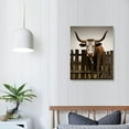 thumbnail image 4 of Acheng Bathroom Decor Wall Art - Texas Longhorn Cow Painting Farmhouse Rustic Style Western Wall Decor,Cute Animals Prints Artwork Ready To Hang for Living Room,Restroom,Bedroom   12x16 in, 4 of 5