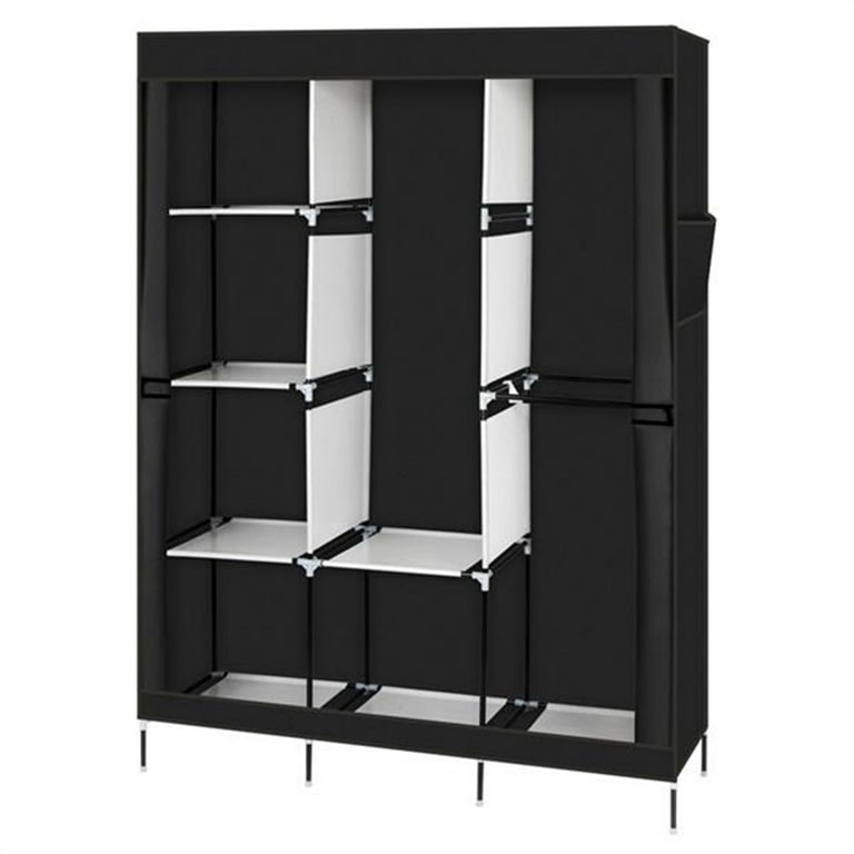 Clearance! Closet Storage,Non-woven Fabric Wardrobe Portable Closet Closet  Organizer Clearance Storage Wardrobes With 12 Shelves & 1 Clothes Hanging