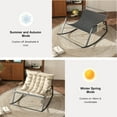 thumbnail image 6 of Comfortable Ergonomic Rocking Chair with Cushions and Storage  Ideal for Bedroom, Living Room, and Garden, Off White, 6 of 15