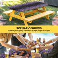 thumbnail image 6 of Purple Lavender Table Cloths for 5 Foot Rectangle Tables, Spring Watercolor Wildflowers Plant Black Patio Waterproof Elastic Fitted Tablecloths, Washable Rectangular Table Cover for Camping, 6 of 8